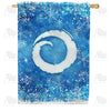 America Forever Icy Snowflakes Monogram House Flag