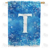 America Forever Icy Snowflakes Monogram House Flag