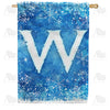 America Forever Icy Snowflakes Monogram House Flag
