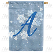 America Forever Blue Winter Monogram House Flag