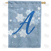 America Forever Blue Winter Monogram House Flag