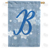 America Forever Blue Winter Monogram House Flag