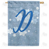 America Forever Blue Winter Monogram House Flag