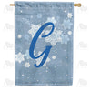 America Forever Blue Winter Monogram House Flag