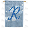America Forever Blue Winter Monogram House Flag