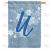 America Forever Blue Winter Monogram House Flag