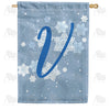 America Forever Blue Winter Monogram House Flag
