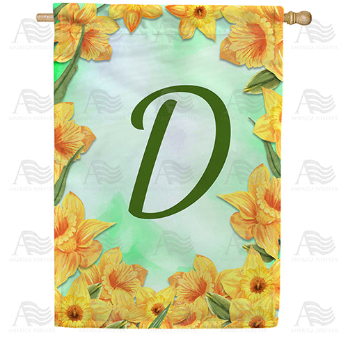 Daffodils Monogram House Flag