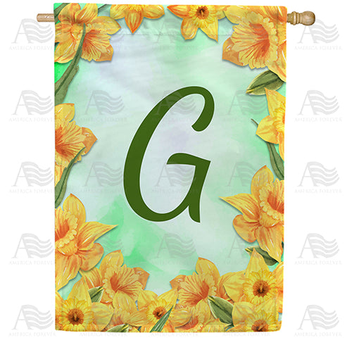 Daffodils Monogram House Flag