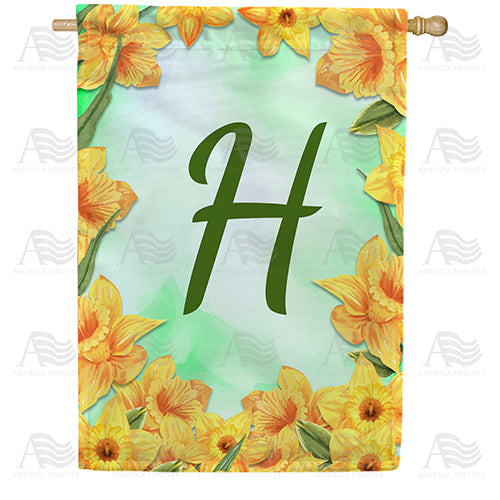 Daffodils Monogram House Flag