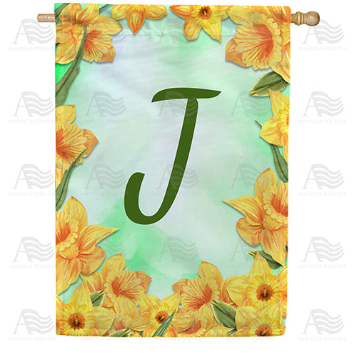 Daffodils Monogram House Flag