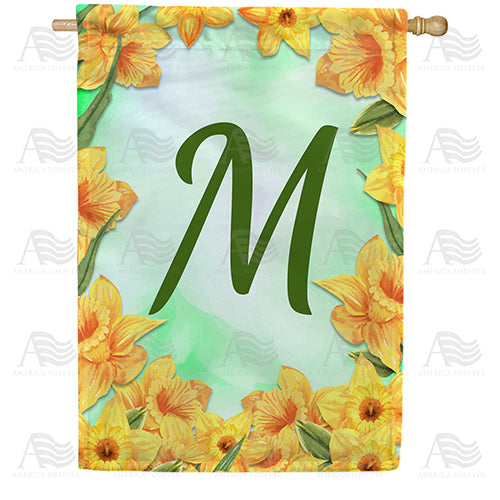 Daffodils Monogram House Flag