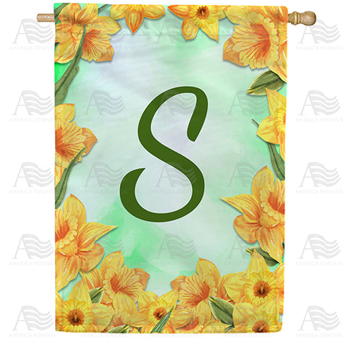 Daffodils Monogram House Flag
