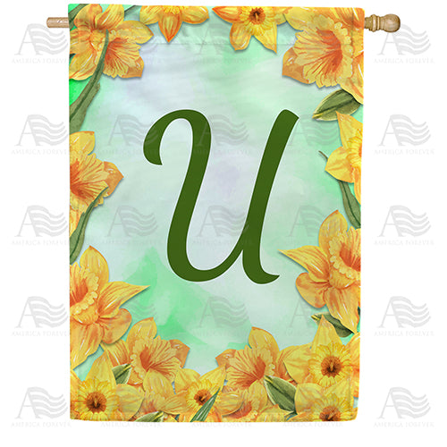 Daffodils Monogram House Flag