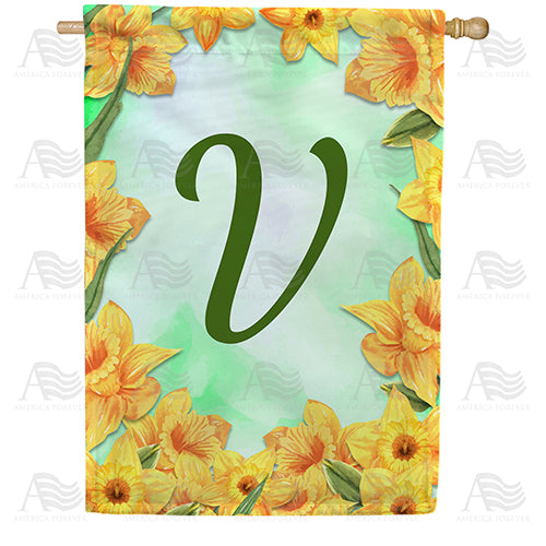 Daffodils Monogram House Flag
