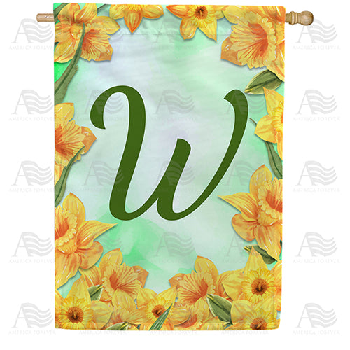 Daffodils Monogram House Flag