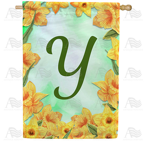 Daffodils Monogram House Flag