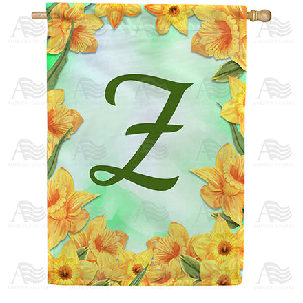 Daffodils Monogram House Flag