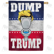America Forever Dump Trump Cartoon House Flag