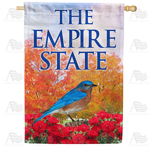 America Forever New York-Bluebird & Roses House Flag