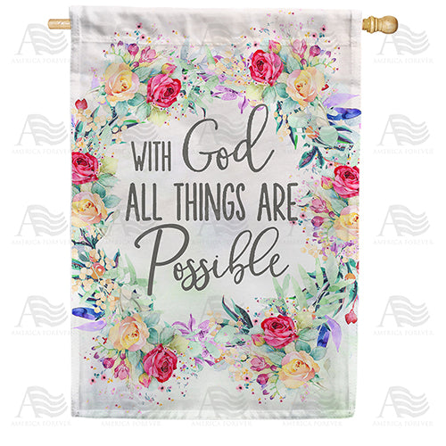 America Forever With God All Things Are Possible House Flag