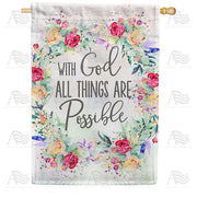America Forever With God All Things Are Possible House Flag