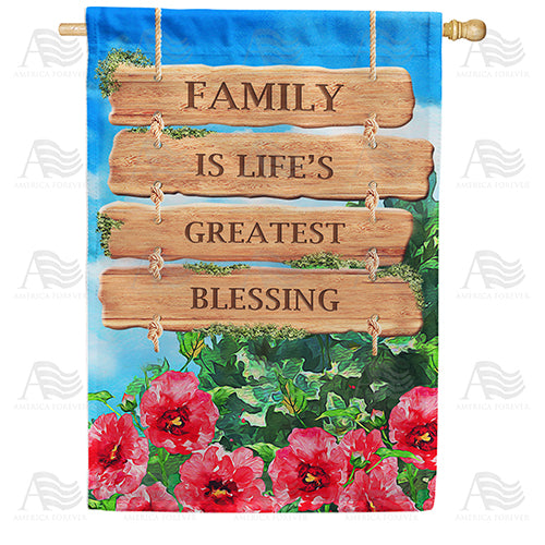 America Forever Family Is A Blessing House Flag