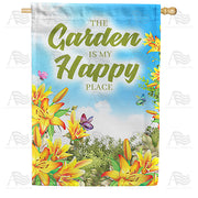 America Forever Happy In My Garden House Flag