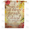America Forever Christ Strengthens Me House Flag