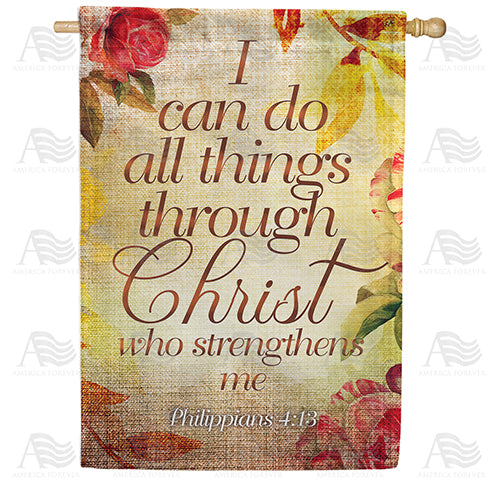 America Forever Christ Strengthens Me House Flag
