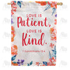 America Forever Love Is Patient And Kind House Flag