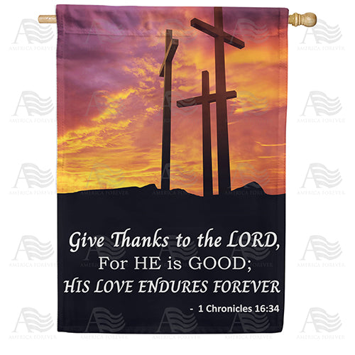 America Forever Give Thanks To The Lord House Flag