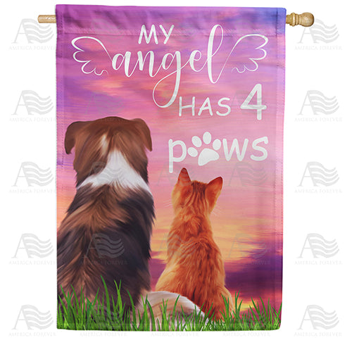 America Forever My Furry Angel House Flag