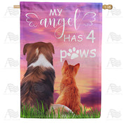 America Forever My Furry Angel House Flag