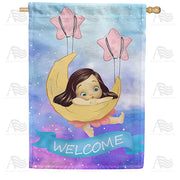 America Forever God's Gift - A Baby Girl House Flag