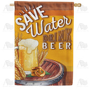 America Forever Save Water Drink Beer House Flag