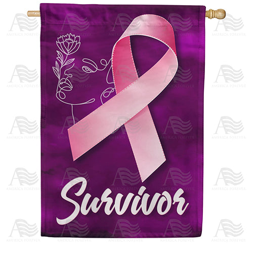 America Forever Breast Cancer Survivor House Flag