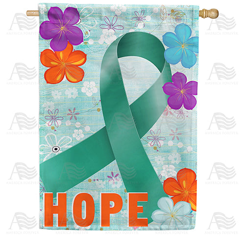 America Forever Ovarian Cancer Awareness House Flag