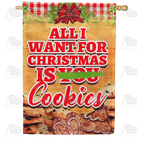 America Forever Wishing For Christmas Cookies House Flag
