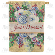 America Forever Just Married House Flag