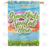America Forever Grandkids Spoiled Here Floral House Flag