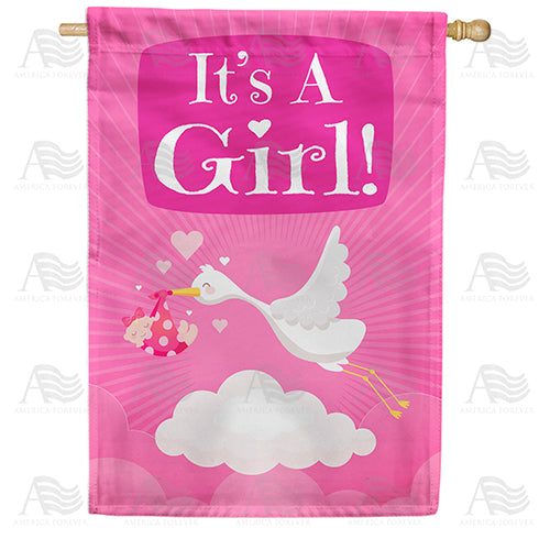 America Forever Baby Girl Delivery House Flag
