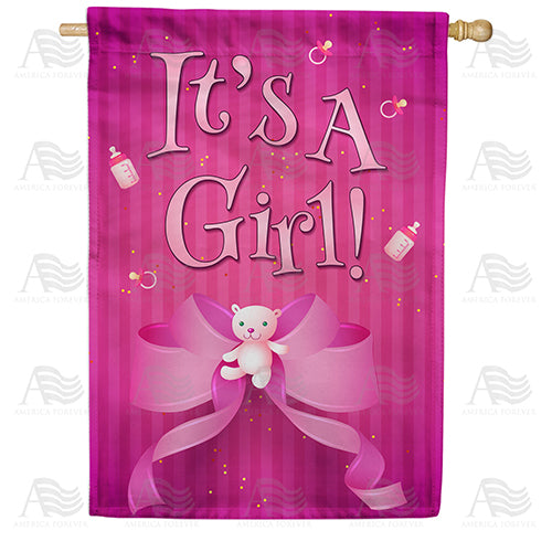 America Forever It's A Girl! House Flag