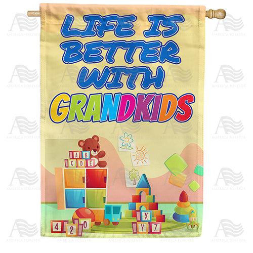 America Forever Grandkids Keep You Young House Flag