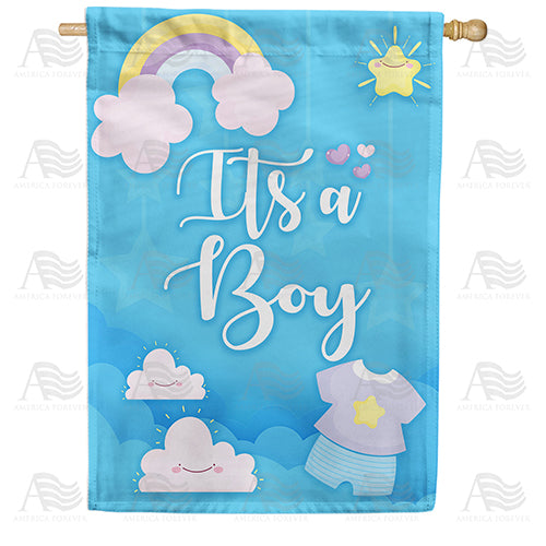 America Forever It's A Boy Rainbow House Flag