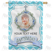 America Forever Personalized Baptism Day Photo House Flag