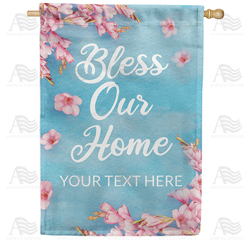 America Forever Personalized Bless Our Home Message House Flag