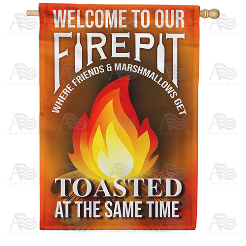 America Forever Welcome To Our Firepit House Flag