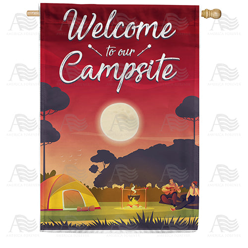 America Forever Welcome To Our Campsite House Flag