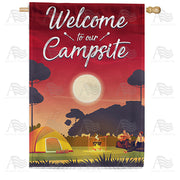 America Forever Welcome To Our Campsite House Flag